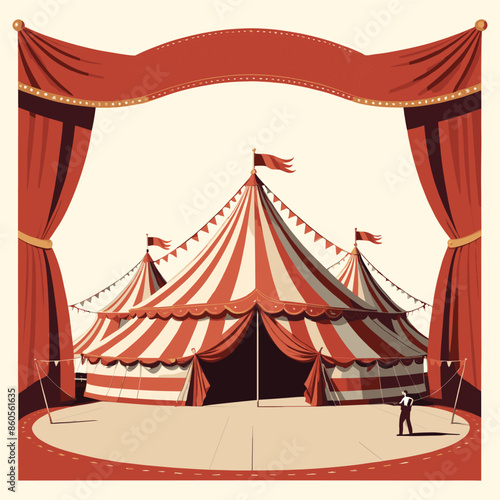 Circus Tent Cartoon Illustration