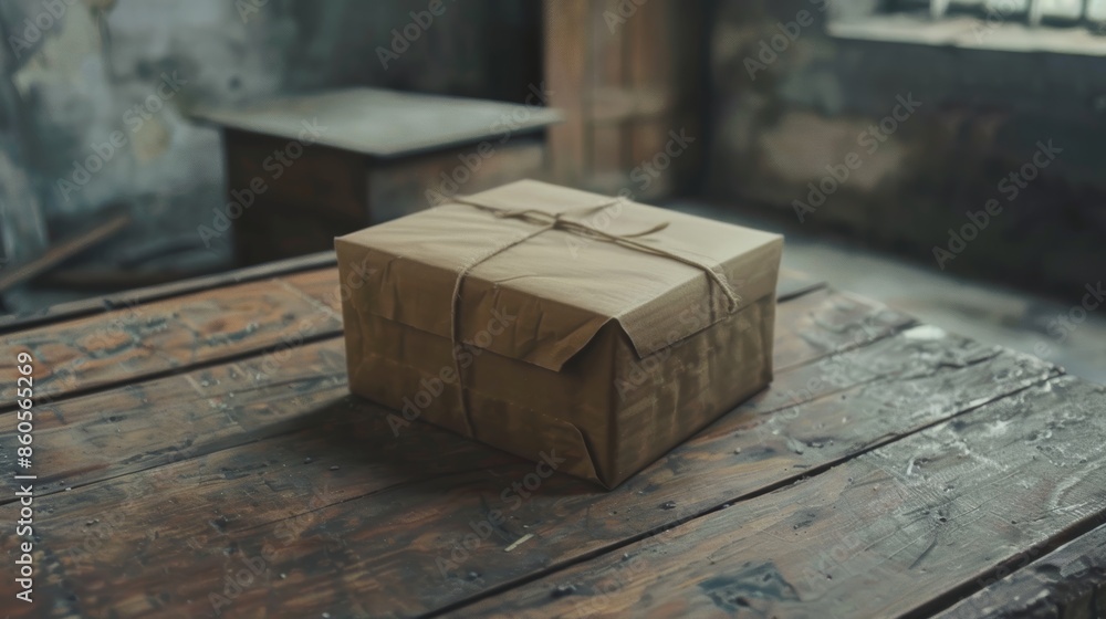 Abandoned Package on a Table Generative AI Abandoned Package on a Table Generative AI