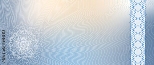 blue yellow guilloche background for certificate