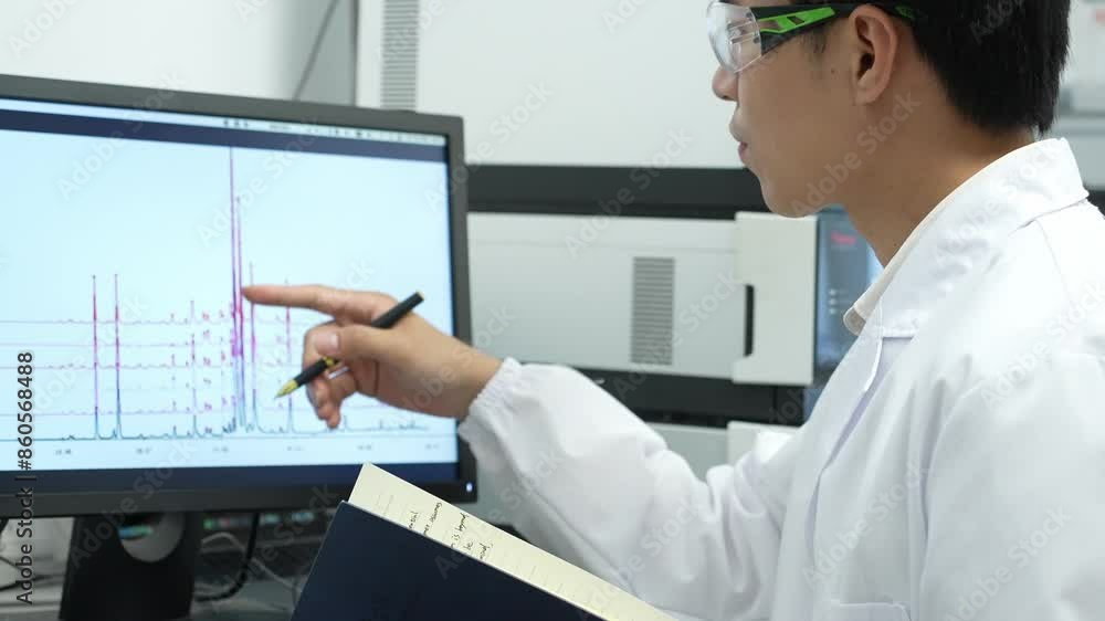 man doctor working on computer in lab man doctor working on computer in lab
