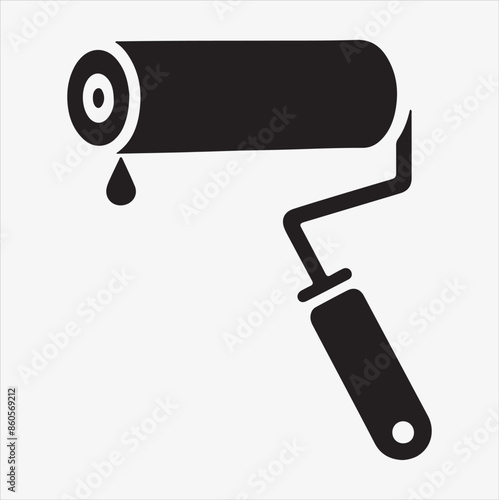 Paint roller icon vector illustration on a White Background