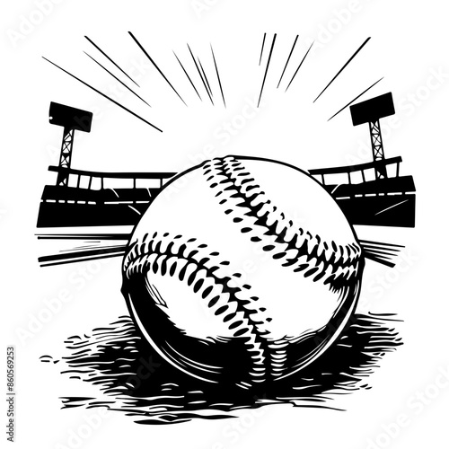 Baseball at the stadium Vector Logo