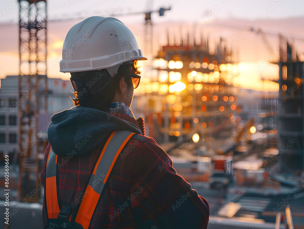 Young Engineer in White Hard Hat Inspecting Project Young Engineer in White Hard Hat Inspecting Project