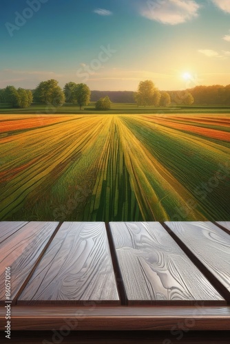 Wooden board empty table in front of blurred background. Perspective brown wood over blur trees in forest - can be used mock up for display or montage your products.