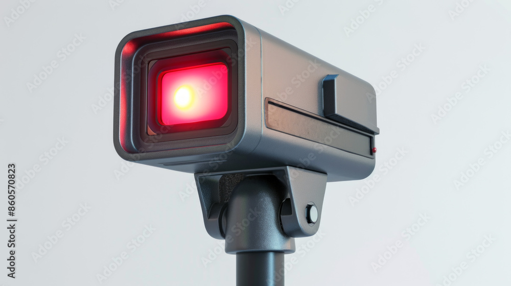 Thermal camera for detecting overheating components in ATMs isolated on white background Thermal camera for detecting overheating components in ATMs isolated on white background