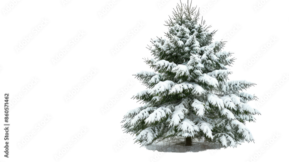 Coniferous tree with snow on a transparent background Coniferous tree with snow on a transparent background