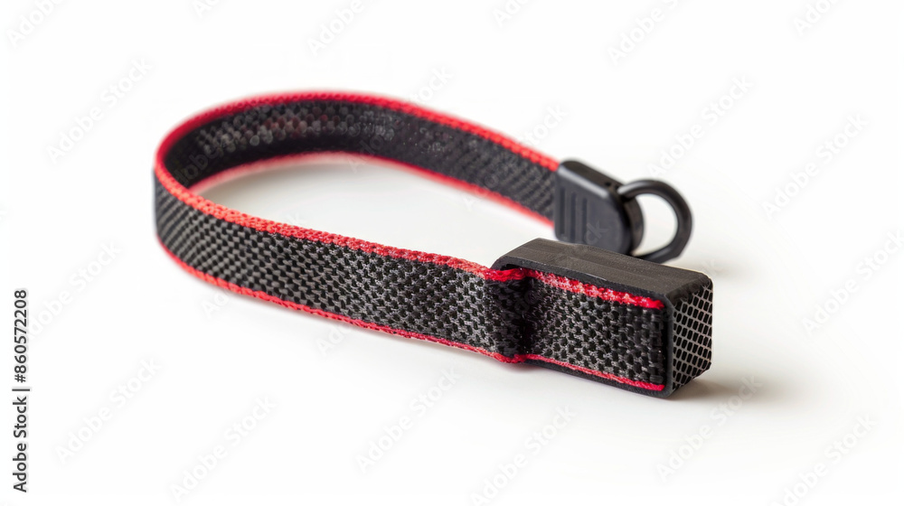 Anti-static wrist strap for protecting ATM components from electrostatic discharge isolated on white background Anti-static wrist strap for protecting ATM components from electrostatic discharge isolated on white background