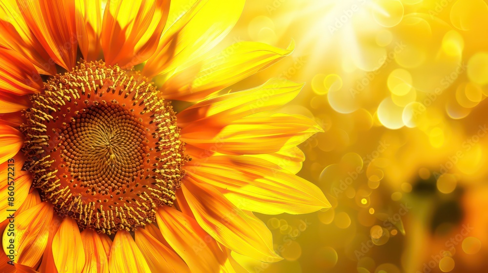 Fototapeta premium A vibrant close-up shot of a sunflower in full bloom