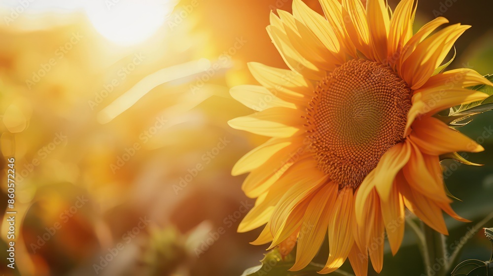 Fototapeta premium A vibrant close-up shot of a sunflower in full bloom