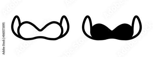 Bra icon. Brassiere symbol. Woman lingerie vector illustration. Bikini sign. Woman clothes pictogram. Breast simple icon.