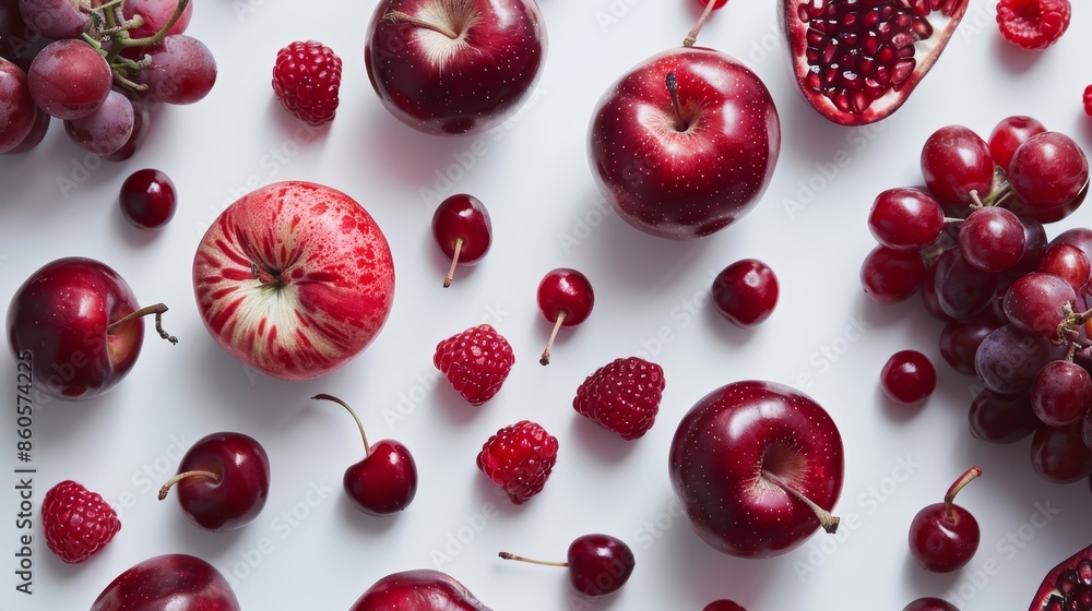 Vibrant Fruits and Vegetables on Light Background Generative AI Vibrant Fruits and Vegetables on Light Background Generative AI