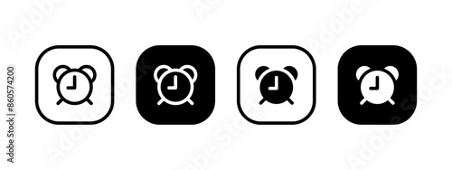 Alarm clock button. Timer symbol. Retro time watches vector illustration. Deadline icon.