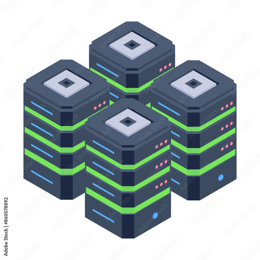 Fototapeta premium Ready to use isometric icon of data servers
