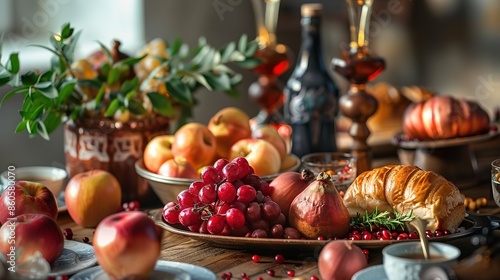 Spectacular Cornucopia composition with delicious foods