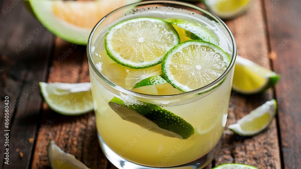 Delicious melon and lime drink Delicious melon and lime drink