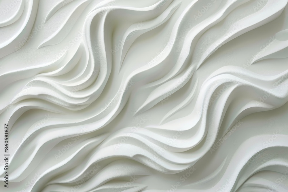 Gypsum texture art on white wall for decorative wave relief Gypsum texture art on white wall for decorative wave relief