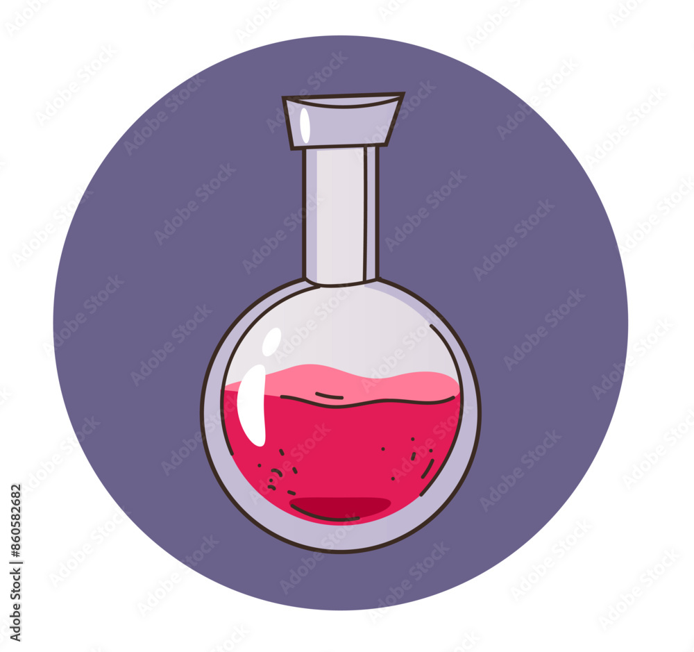 Magic flask poison concept. Vector design element cartoon illustration Magic flask poison concept. Vector design element cartoon illustration