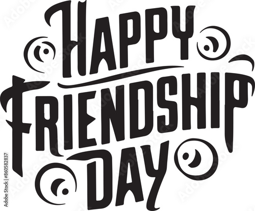 happy friendship day silhouettes vector art illustration