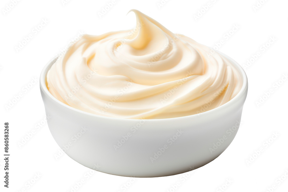 yogurt with whipped cream isolated on transparent background, png file yogurt with whipped cream isolated on transparent background, png file
