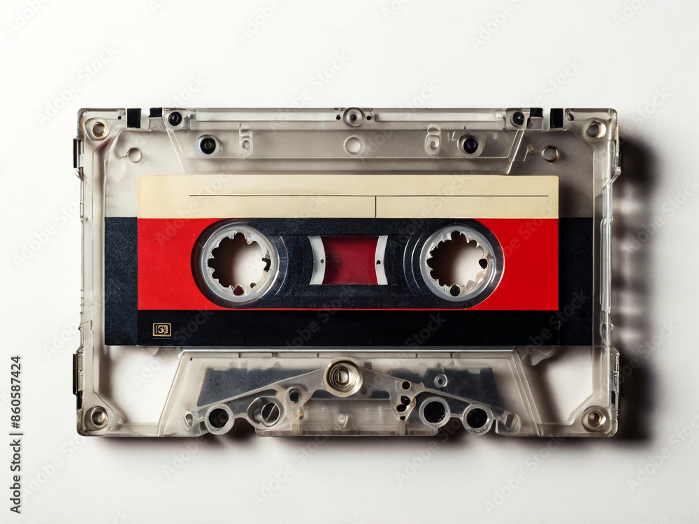 Naklejka premium Audio cassette isolated on white background