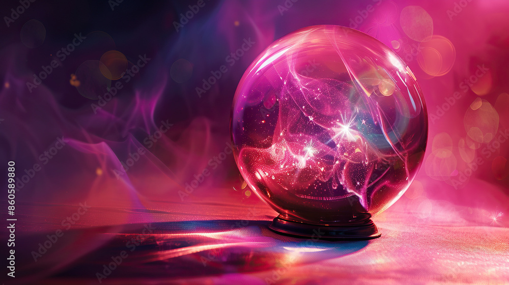 Mystical crystal ball showing visions of the future Mystical crystal ball showing visions of the future