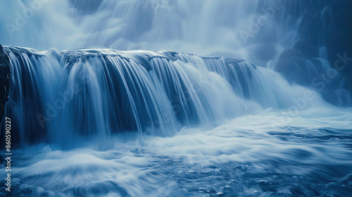 Waterfall in the mountains, waterfall in the forest, 