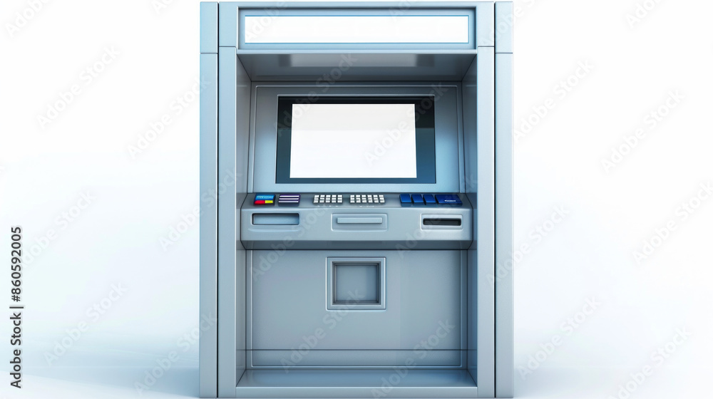 ATM front panel for protecting ATM components from damage isolated on white background ATM front panel for protecting ATM components from damage isolated on white background