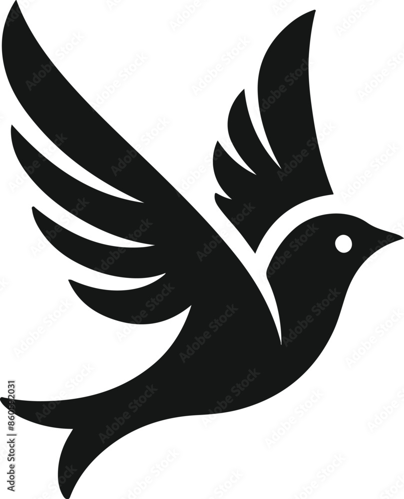 Fototapeta premium Bird black vector illustration