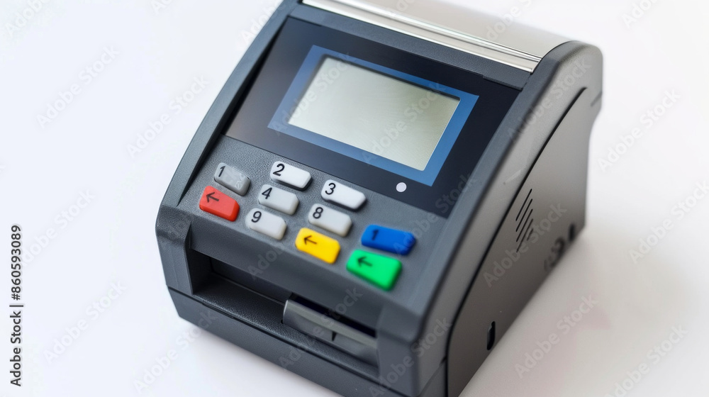 ATM card reader bezel for guiding cards into the card reader isolated on white background ATM card reader bezel for guiding cards into the card reader isolated on white background