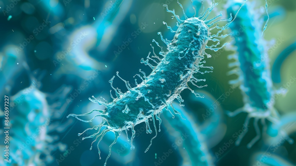 Fototapeta premium Microscopic view of Campylobacter bacteria