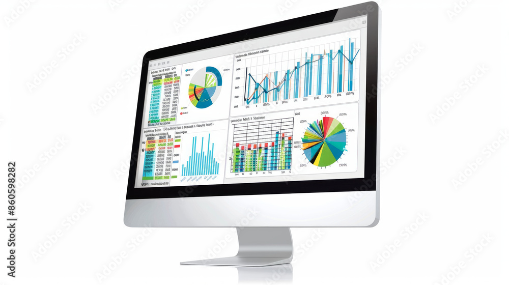 Statistical analysis software for performing dana analysis isolated on white background Statistical analysis software for performing dana analysis isolated on white background