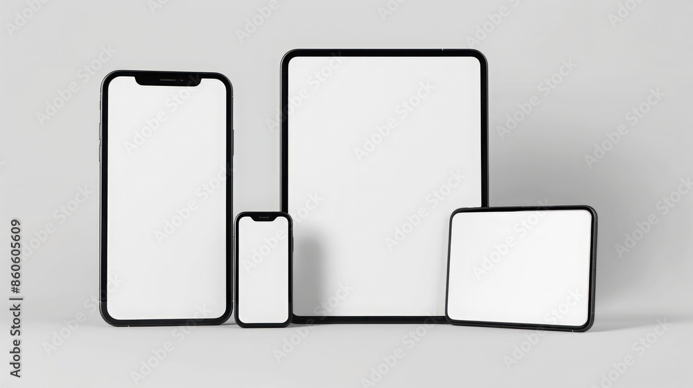 Smartphone, tablet pc and mobile phone mockup. 3D rendering Smartphone, tablet pc and mobile phone mockup. 3D rendering