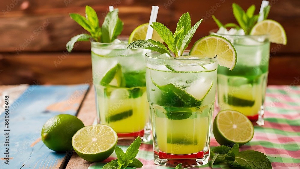 Mint and lime refreshing summer cocktails Mint and lime refreshing summer cocktails
