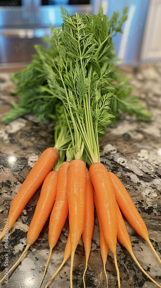 Farm fresh organic carrots on a wabi sabi style background. Smart phone 9:16 aspect ratio. Farm fresh organic carrots on a wabi sabi style background. Smart phone 9:16 aspect ratio.