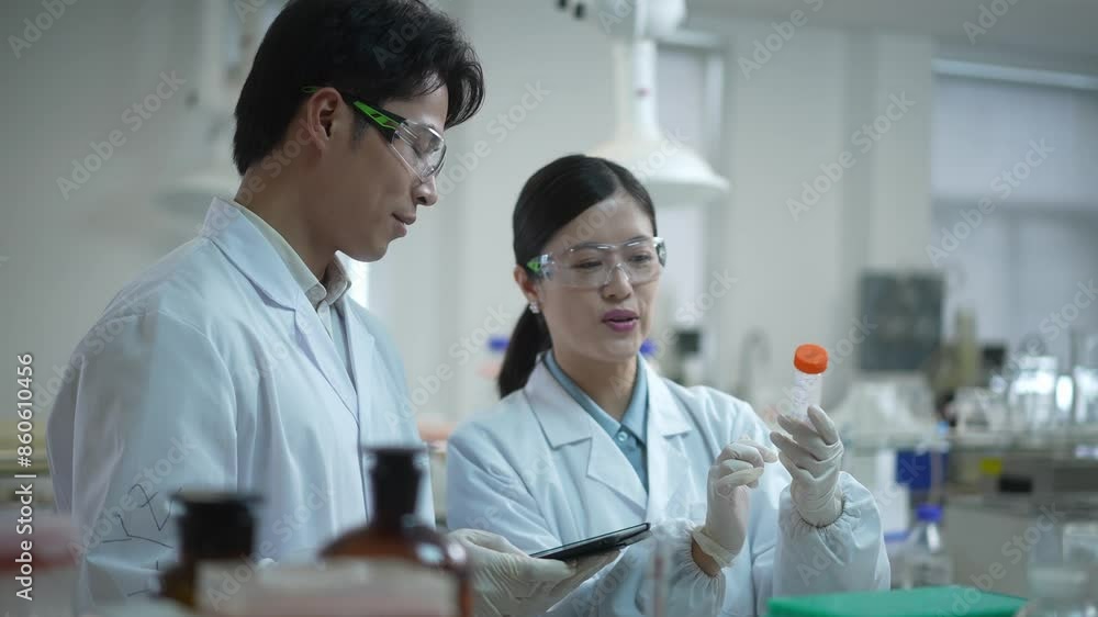 doctor coworking on reagent in lab doctor coworking on reagent in lab