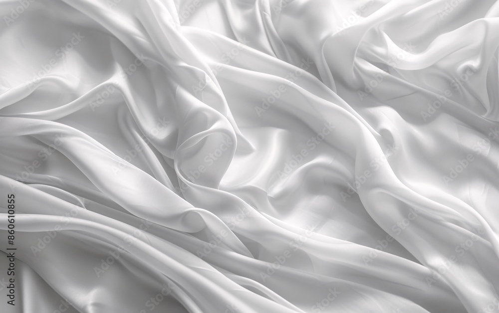 Obraz premium A white and gray fabric with a white luxury cloth background that has a white texture