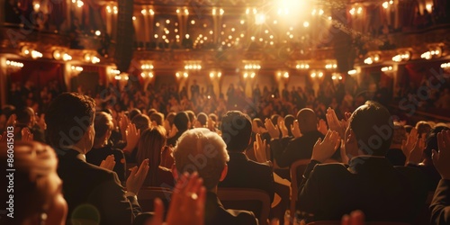 Award Ceremony Applause An elegant award ceremony with an audience clapping detailed stage and lighting photo