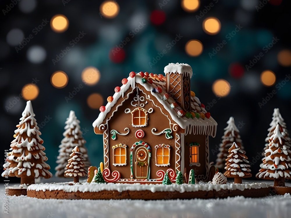 Christmas gingerbread house. Generative AI Christmas gingerbread house. Generative AI