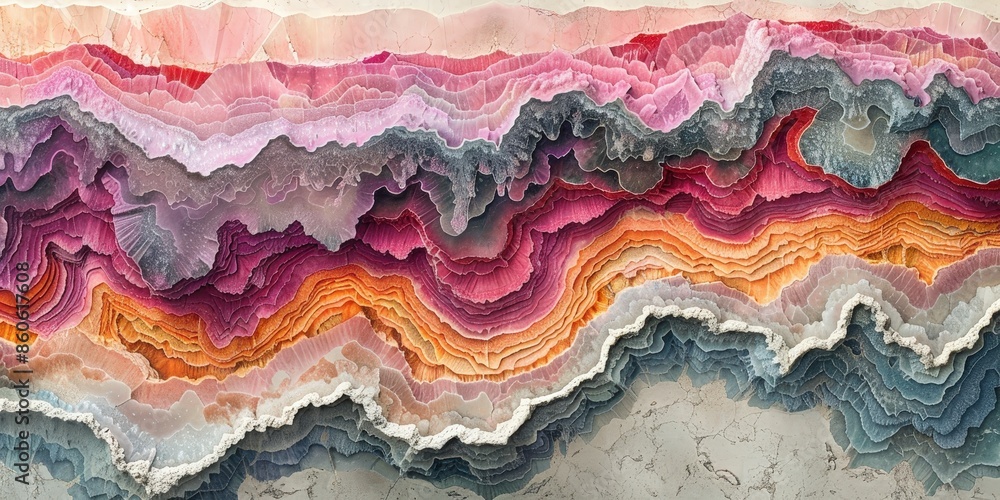 Abstract Layered Landscape in Vibrant Hues Abstract Layered Landscape in Vibrant Hues