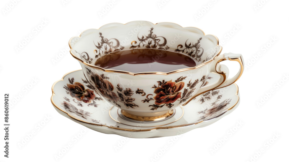 Retro tea cup on a transparent background Retro tea cup on a transparent background