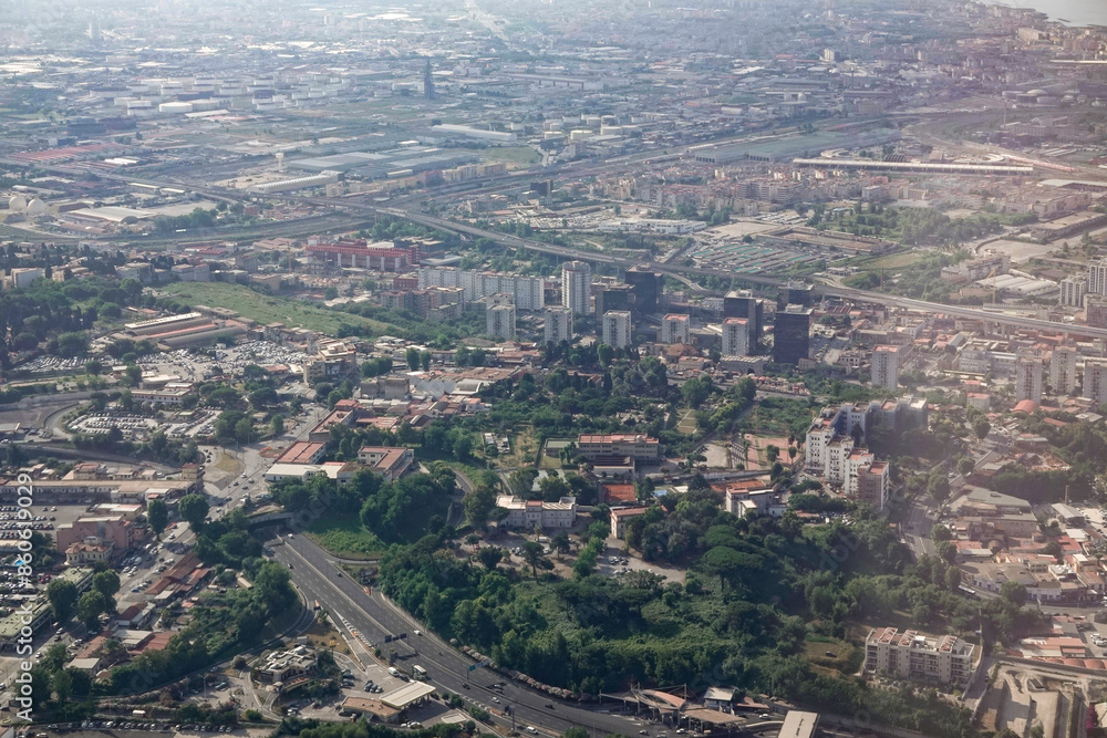 Fototapeta premium napoli ed il Vesuvio visto dall'aereo