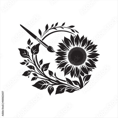  sunflower Shillhutte design with solid white b