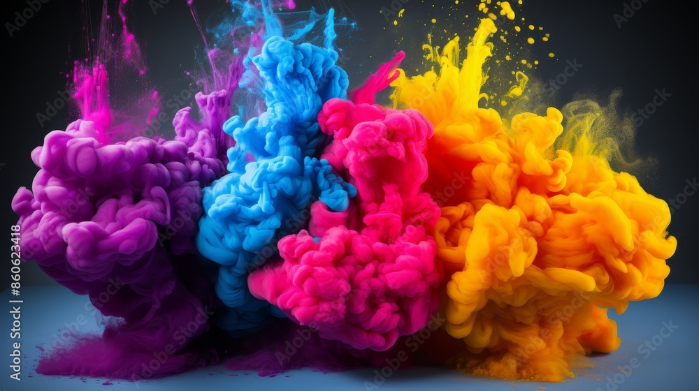 Fototapeta premium Balanced fine grain enhancing abstract color diffusion for artistic visual appeal