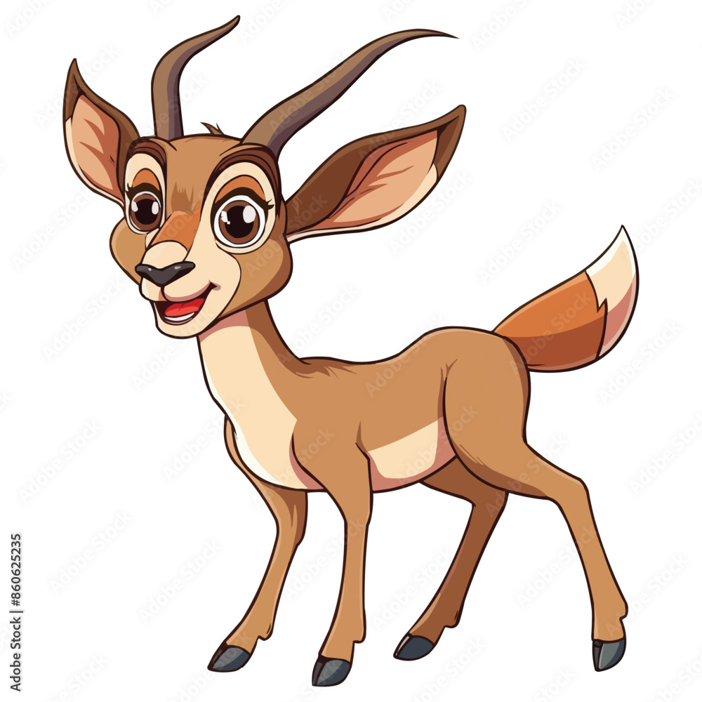 vector happy Antelope cartoon character on white background vector happy Antelope cartoon character on white background