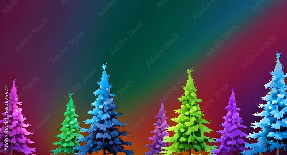 Colorful Christmas Tree Background Wallpaper Illustration. Generative AI Colorful Christmas Tree Background Wallpaper Illustration. Generative AI