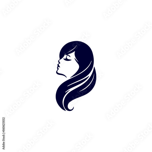Creative Vector beautiful hairstyle woman silhouette