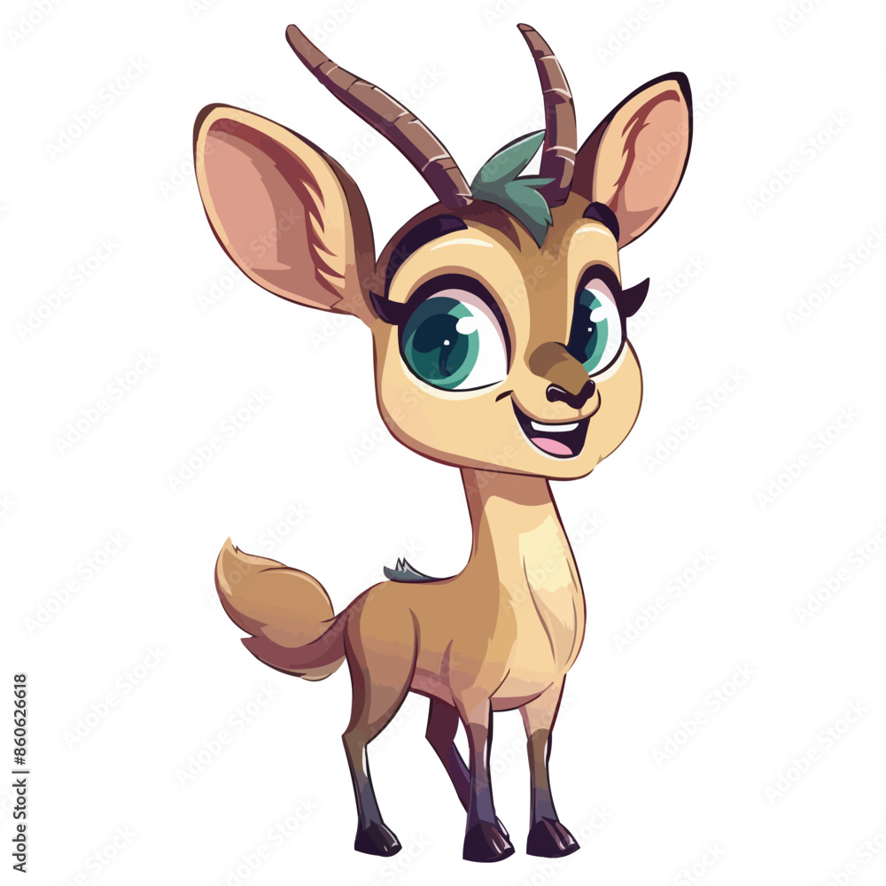 vector happy Antelope cartoon character on white background vector happy Antelope cartoon character on white background