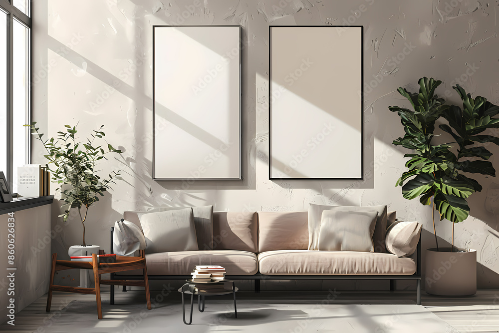 Wall Art Mockup Design, Blank Wall Art Template, Interior Wall Art Mockup, Customizable Wall Art Scene, Modern Wall Art Display Mockup