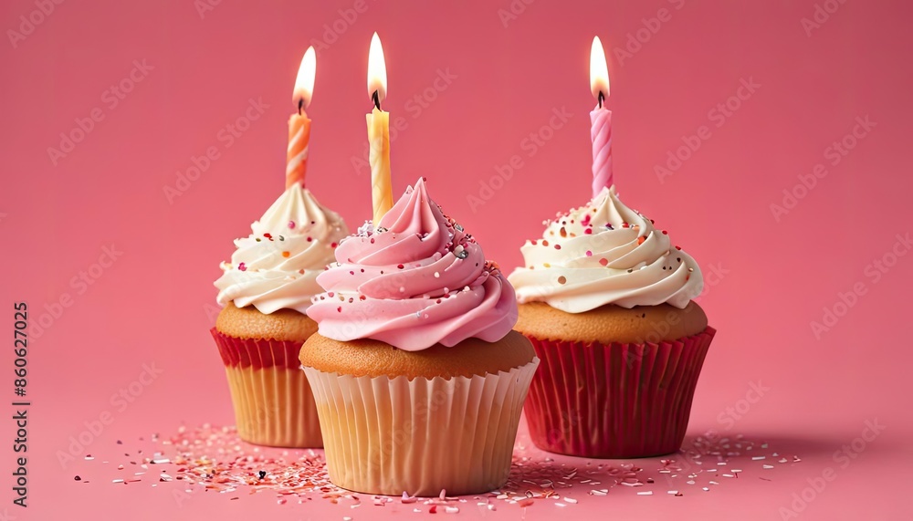 Birthday Cupcake With One Candle Birthday Cupcake With One Candle