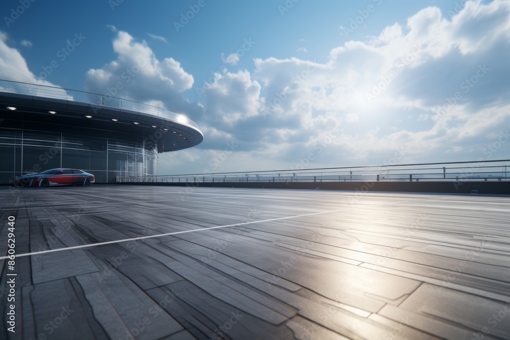 Naklejka premium Impeccably smooth road surface with seamless borders and meticulously balanced lighting